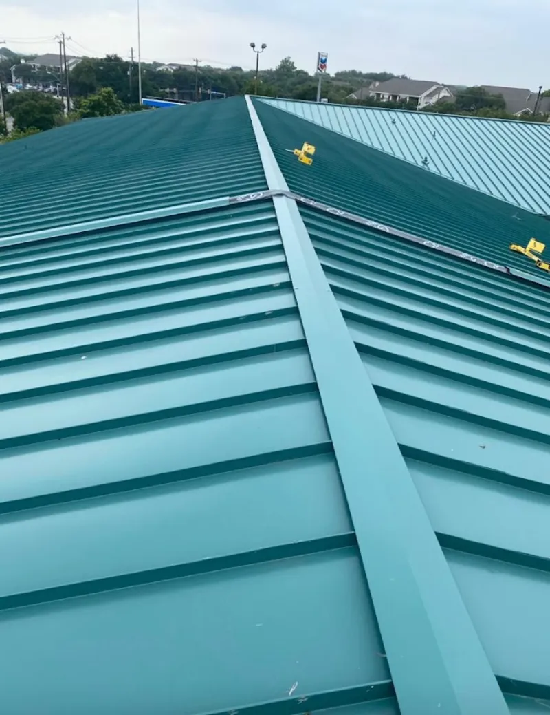 Green commercial metal roof ridge and valley for Metal Roof Repair in Micco